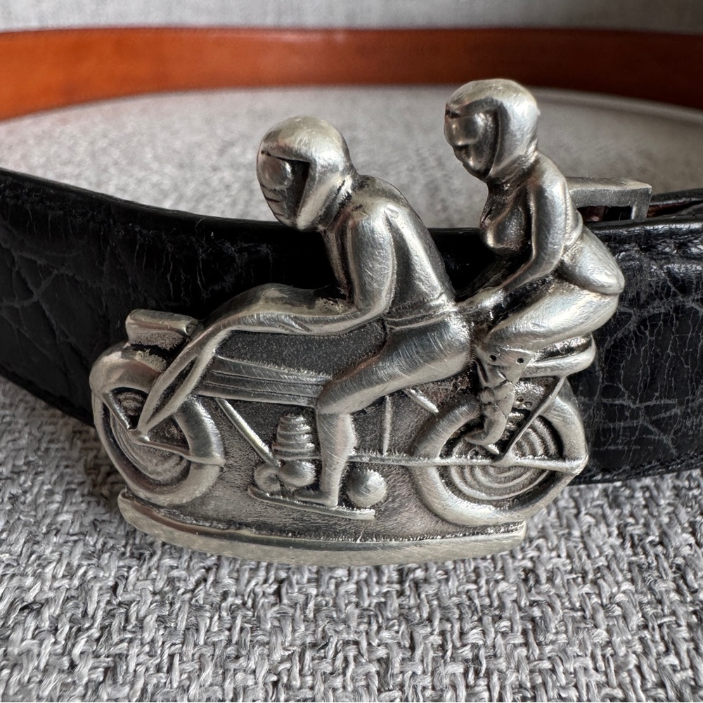 Lyn Gaylord Premium Designer Rare Vintage Motorcycle Riders Belt Sterling Silver